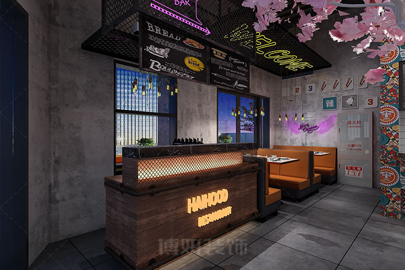 小吃店装修,小吃店装潢设计,小吃店装修效果图,装修公司