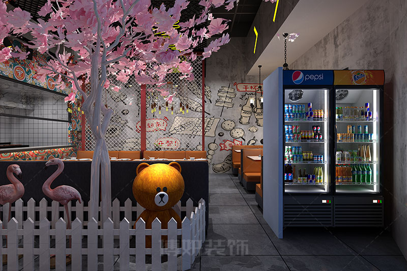 小吃店装修,小吃店装潢设计,小吃店装修效果图,装修公司
