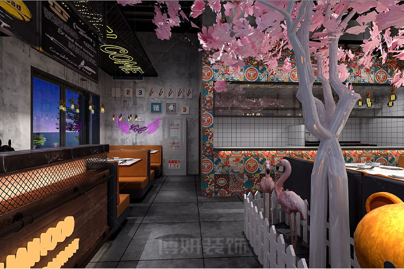 小吃店装修,小吃店装潢设计,小吃店装修效果图,装修公司